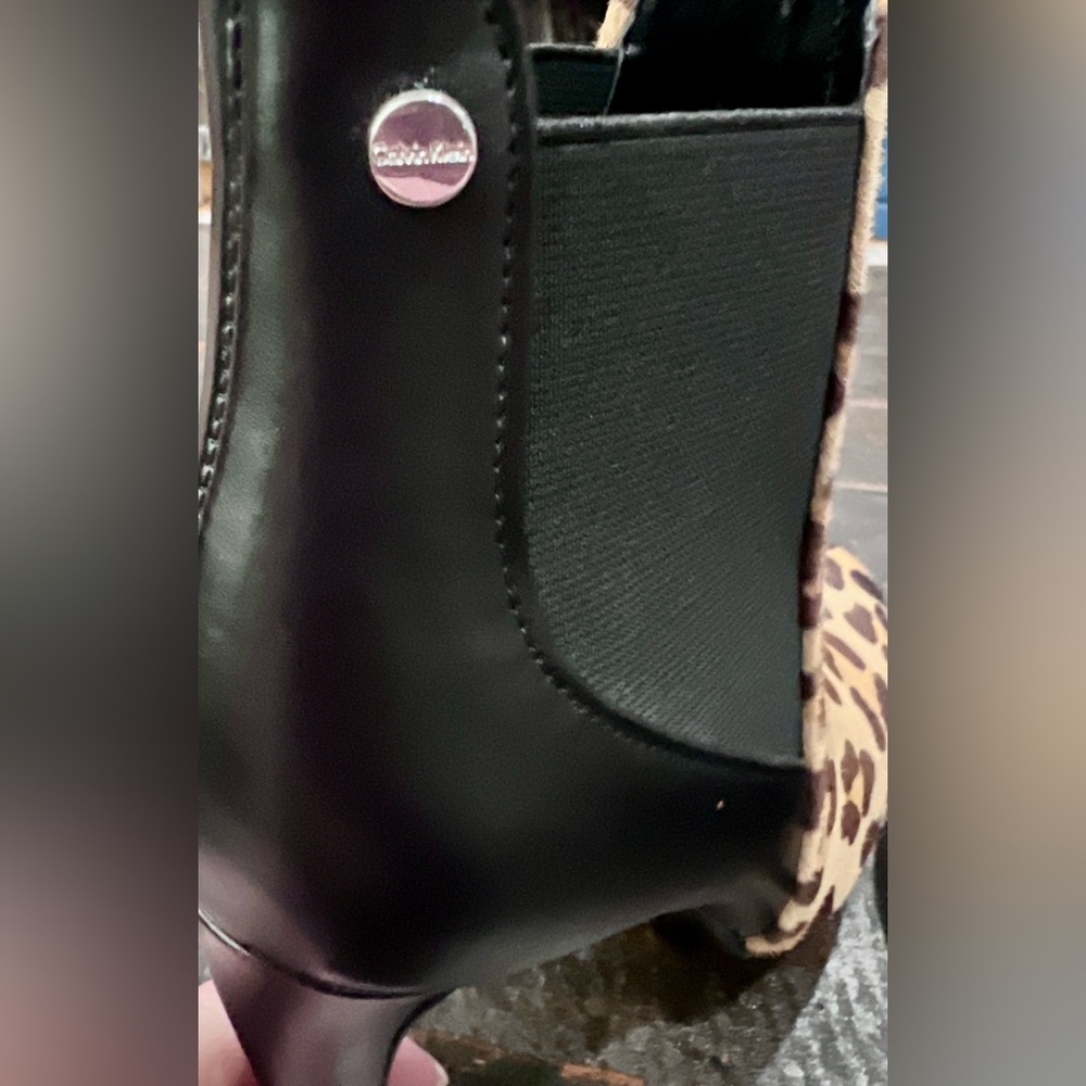 Calvin Klein Collection Leopard Print Ankle Booties - Picture 8 of 10